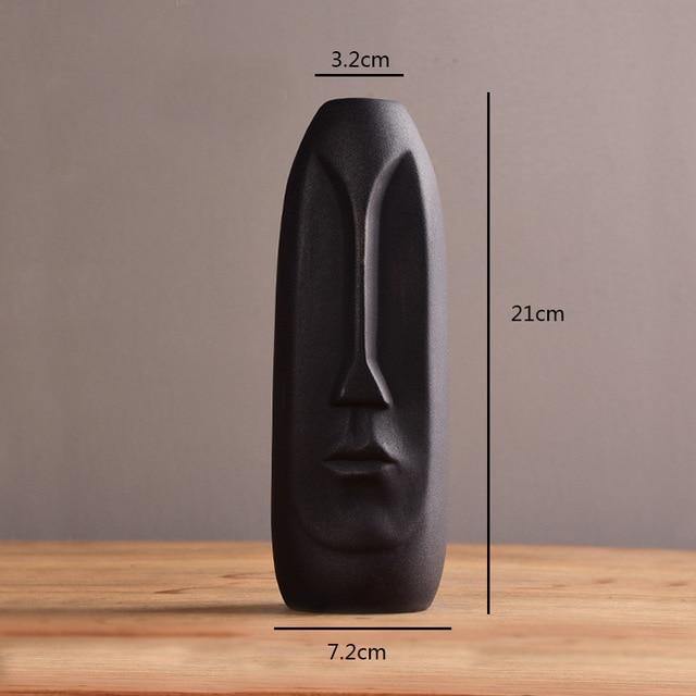 ElongaFace™ Ceramic Vase Black Elongated