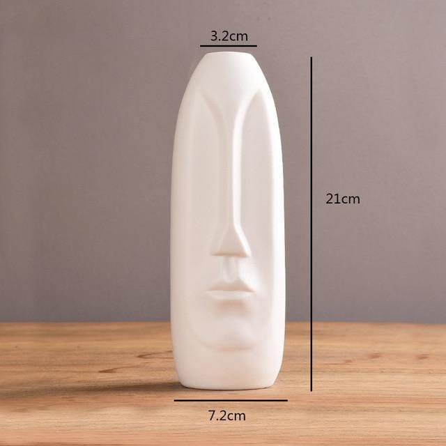 ElongaFace™ Ceramic Vase White Elongated