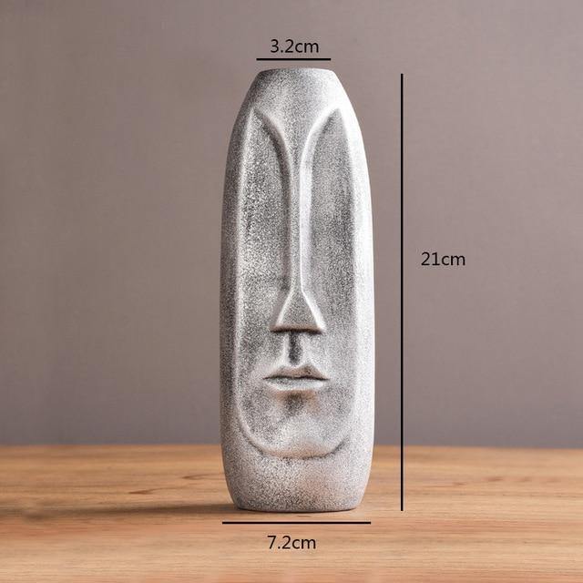 ElongaFace™ Ceramic Vase Silver Elongated