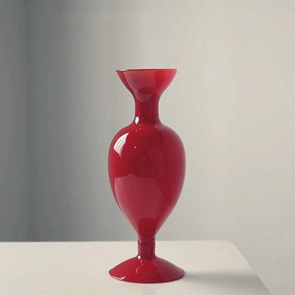 Ella Retro Glass Vase Red