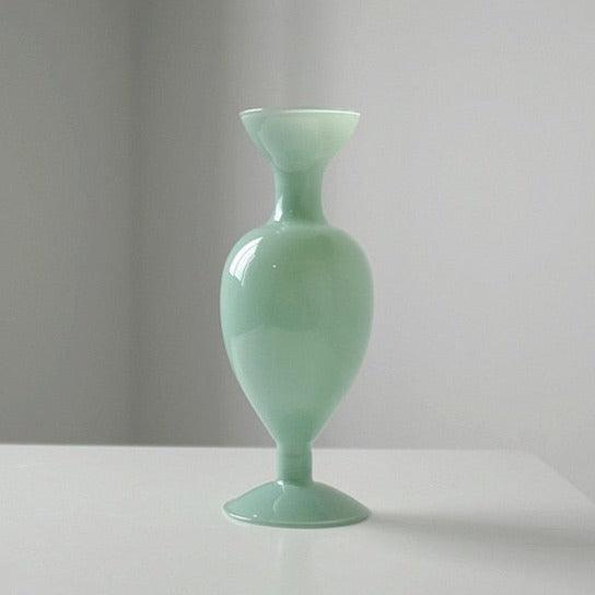 Ella Retro Glass Vase Aquamarine