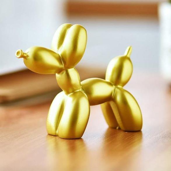 Puppy Balloon Animal Sculpture Gold
