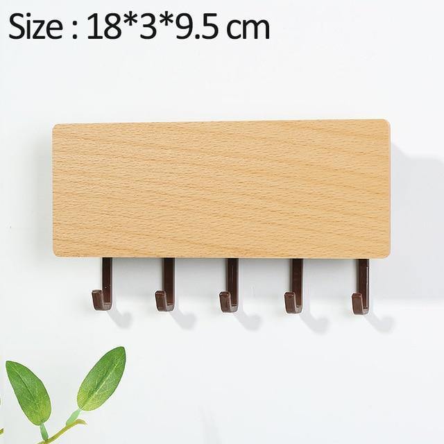 Wooden Key Hanger Wall Rack Tan SaddleBrown