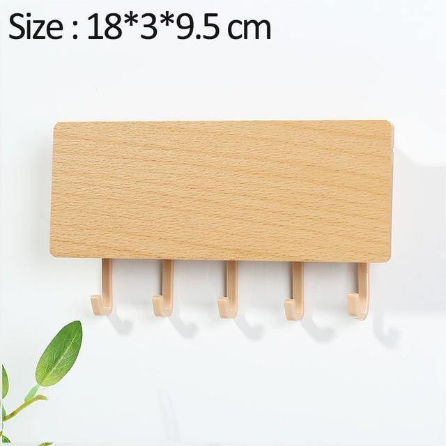 Wooden Key Hanger Wall Rack Tan Tan
