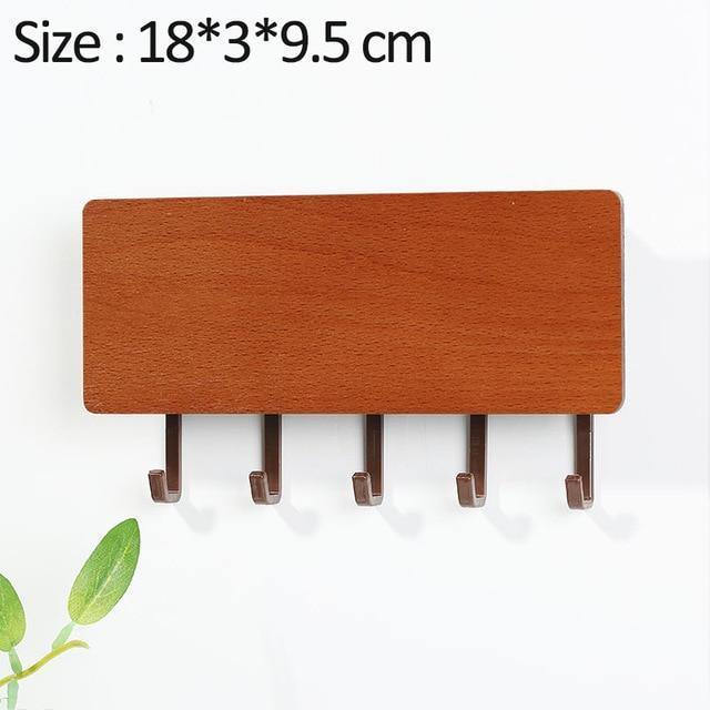 Wooden Key Hanger Wall Rack Brown SaddleBrown