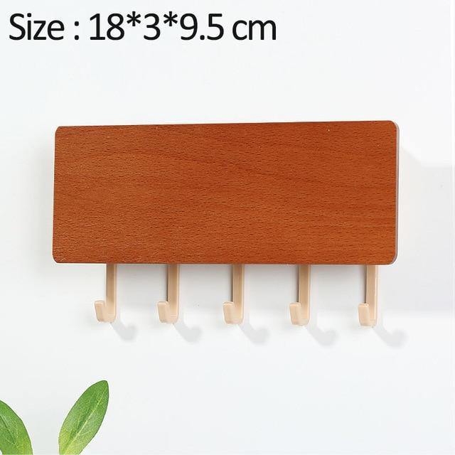 Wooden Key Hanger Wall Rack Brown Tan