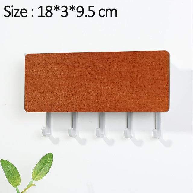 Wooden Key Hanger Wall Rack Brown Grey