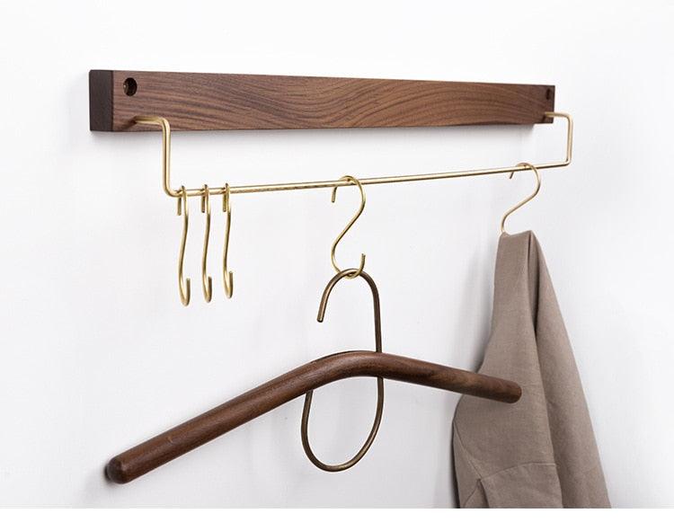 Wooden Towel Stand Large Black Walnut SaddleBrown