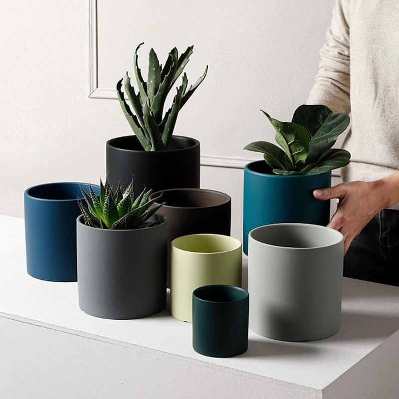Vibrant Traditional Circular Ceramic Pot Planter