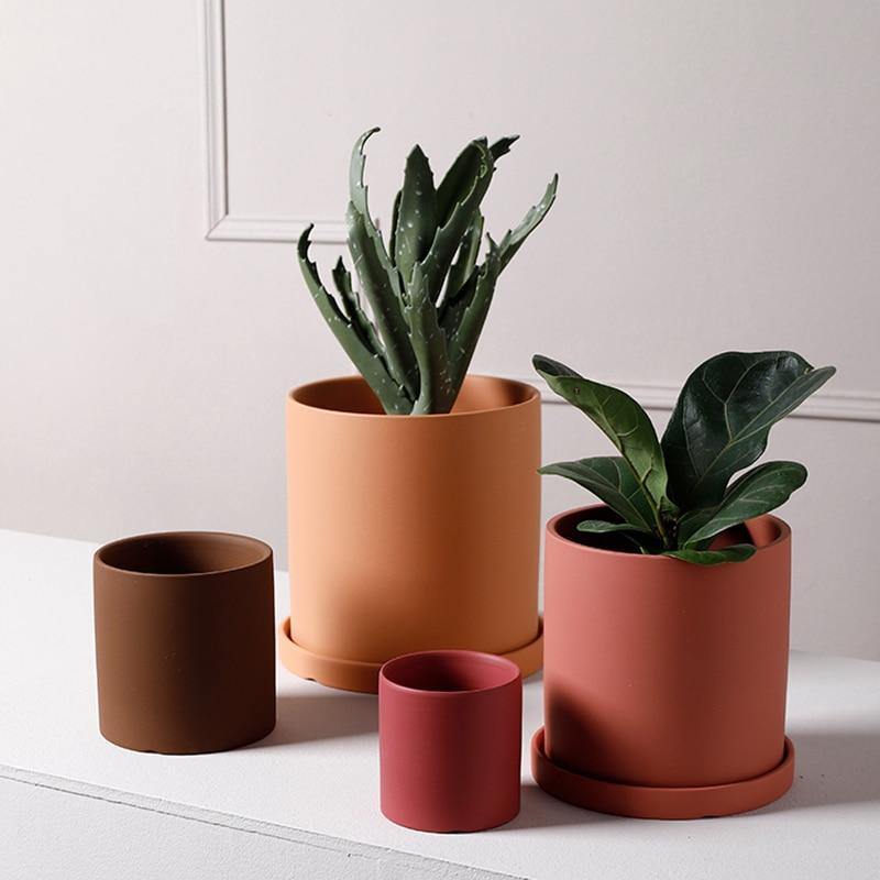 Vibrant Traditional Circular Ceramic Pot Planter