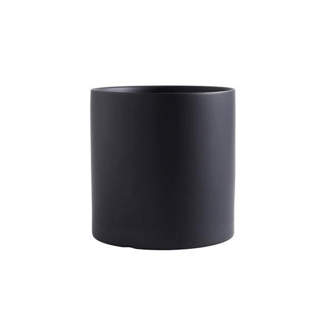 Vibrant Traditional Circular Ceramic Pot Planter Black