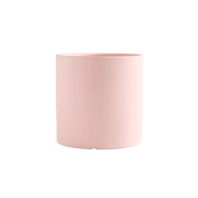 Vibrant Traditional Circular Ceramic Pot Planter LightPink