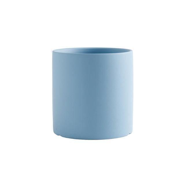 Vibrant Traditional Circular Ceramic Pot Planter LightSteelBlue