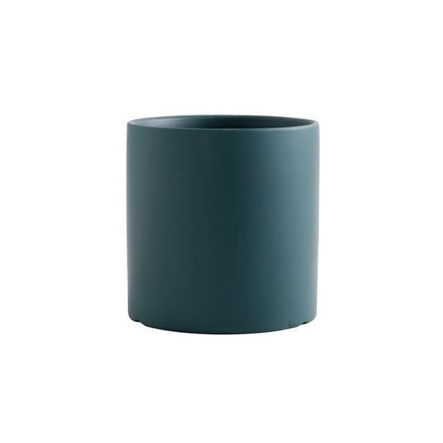 Vibrant Traditional Circular Ceramic Pot Planter DarkSlateGray