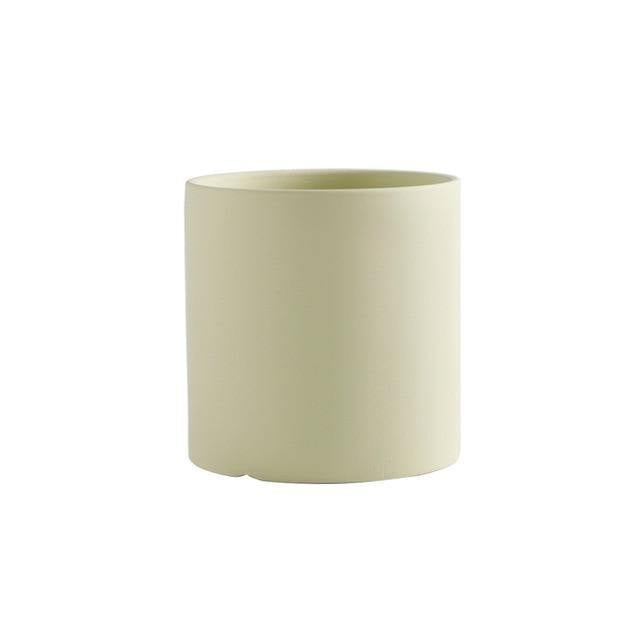 Vibrant Traditional Circular Ceramic Pot Planter PaleGoldenrod