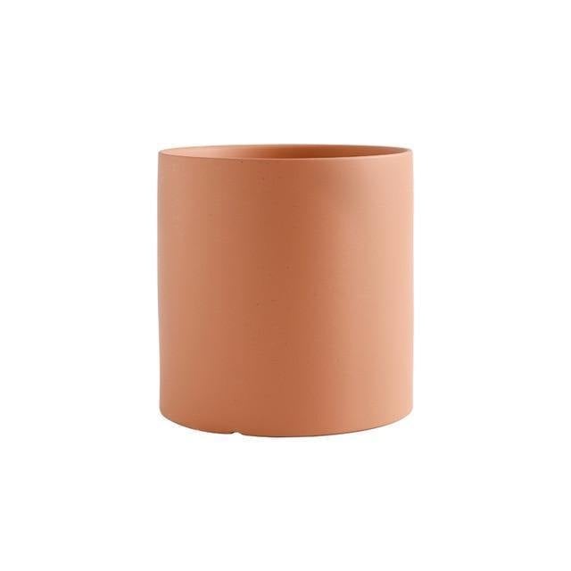 Vibrant Traditional Circular Ceramic Pot Planter DarkSalmon