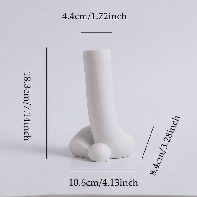 Sleek Ceramic Human Shape Vases Tubular