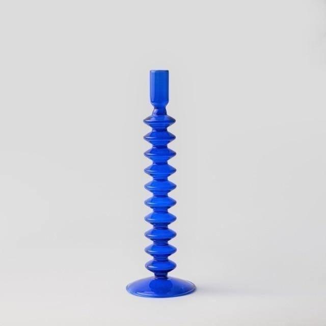 Azure Taper Glass Candle Holders String