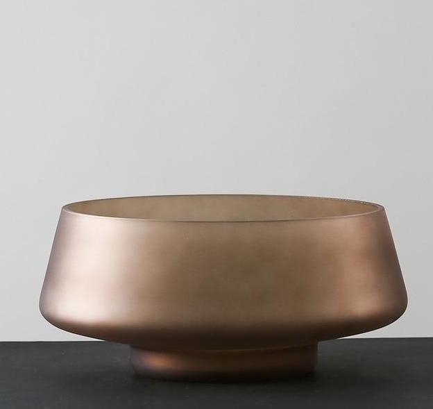 Eduardo - Frosted Glass Vessel DarkGoldenrod Bowl