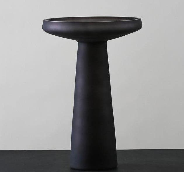 Eduardo - Frosted Glass Vessel Black Tall Vase