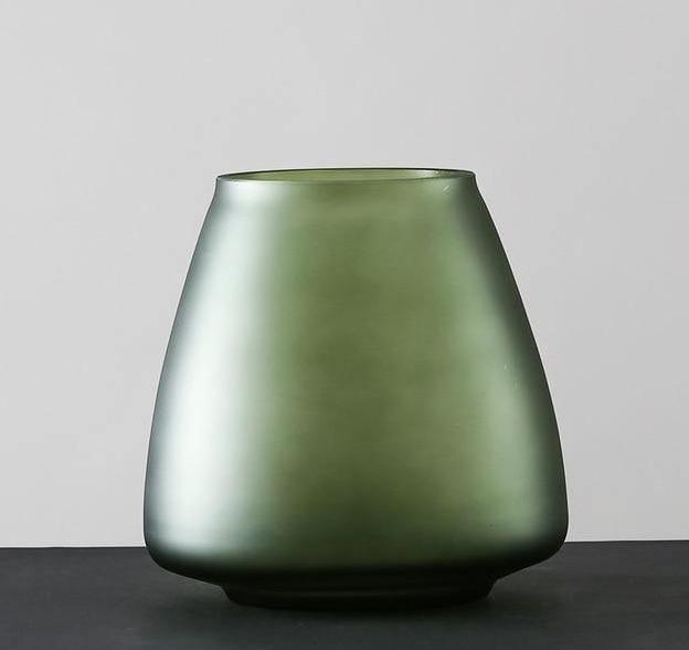 Eduardo - Frosted Glass Vessel Green Vase