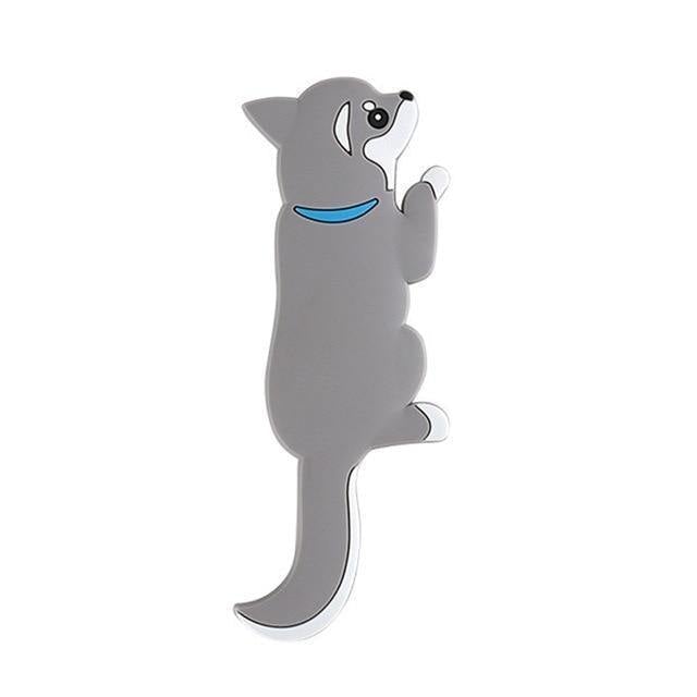 Adhesive Animal Hooks for Fridge and Wall Grey Dog