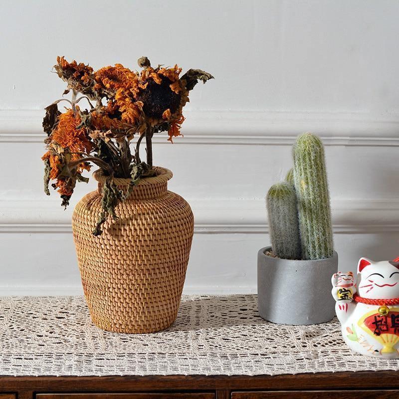 Ella Rattan Vase