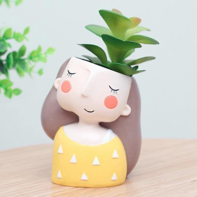 FloraMama Plant Pot Yellow Triangles