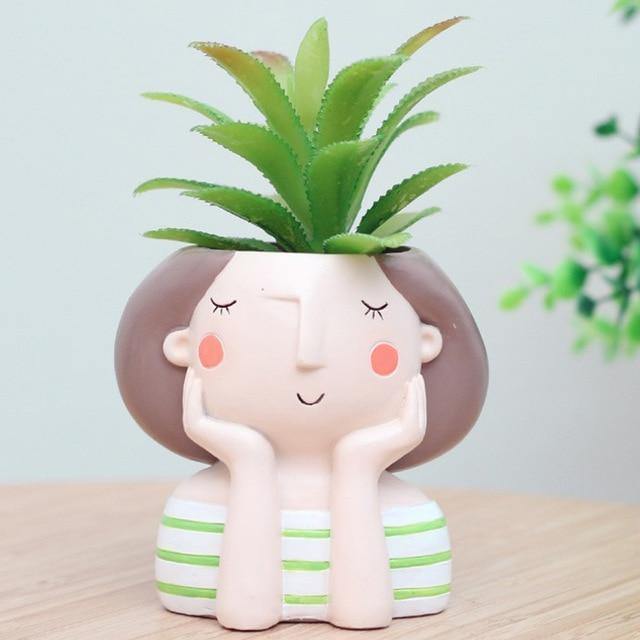 FloraMama Plant Pot Green Stripes