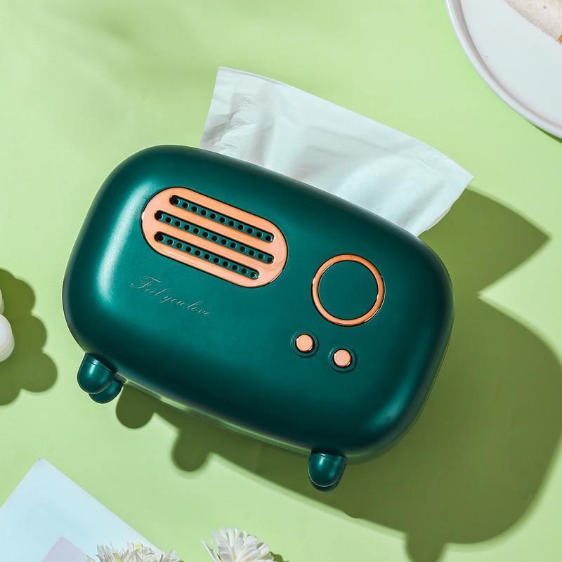 Retro Radio Tissue Box Holder Teal