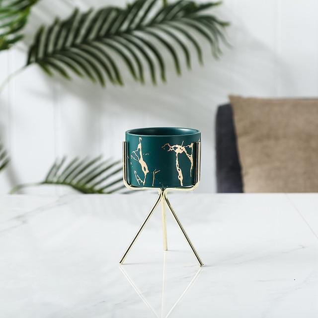 Geometric Marbled Serenity Planter DarkSlateGray Short