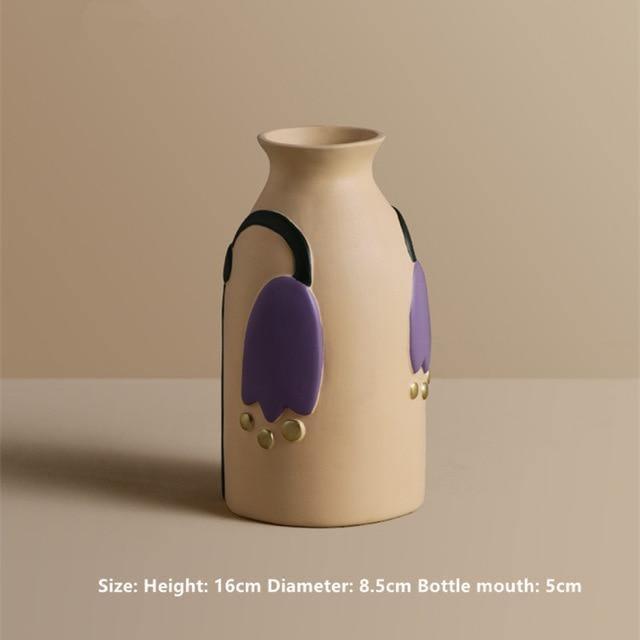 Colorful Ceramic Flower Vases Tan
