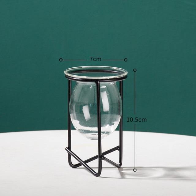 Modern Glass Plant Vase Black Tall