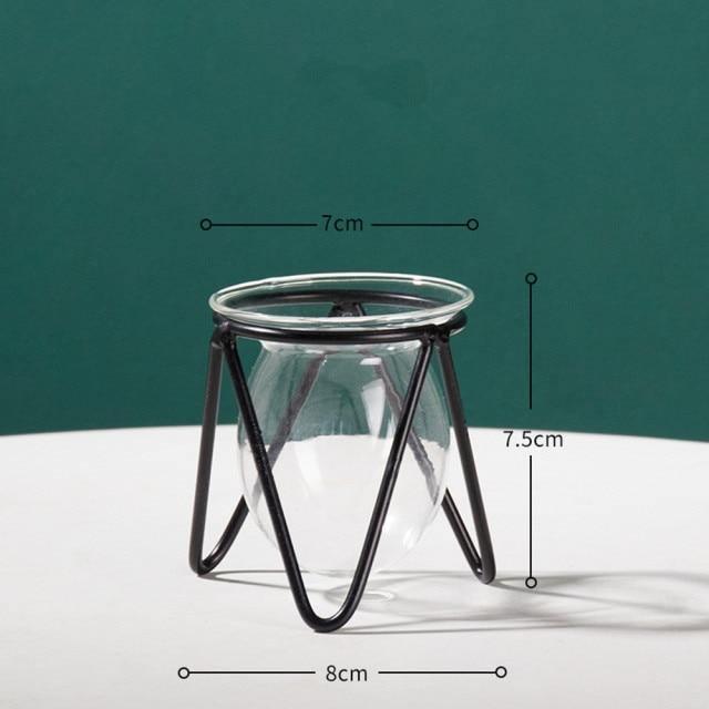 Modern Glass Plant Vase Black Short