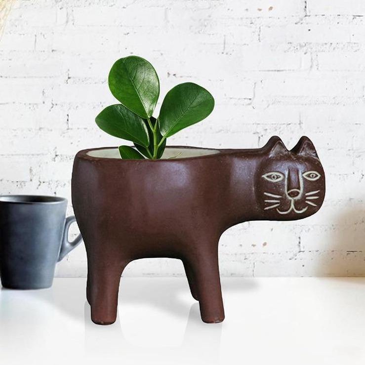 Purrfect Planter Brown