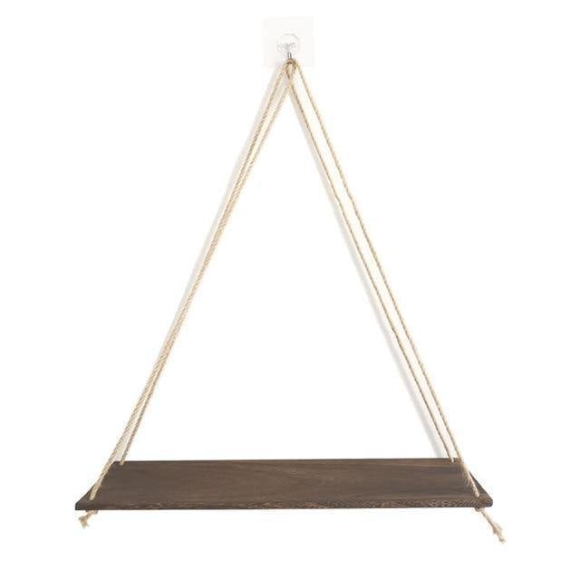 Wooden Rope Swing Wall-Mounted Rack Sienna