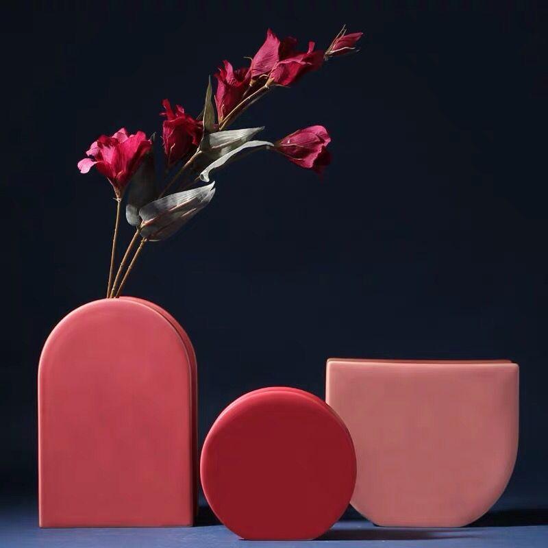 Rose & Lavender Geometric Ceramic Containers