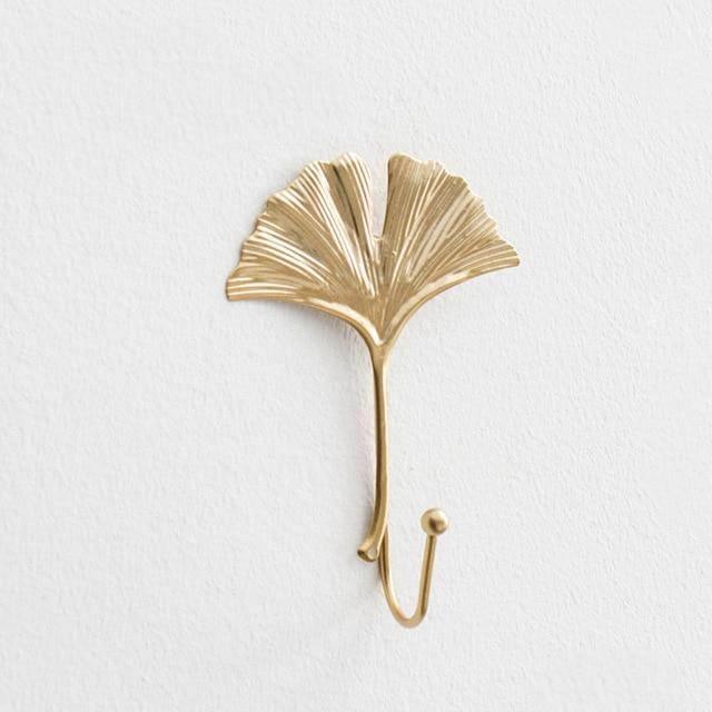 Nature's Foliage Metal Wall Hooks Gold Saratoga