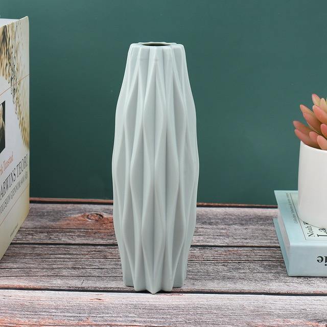 Angular Slim Floral Vase LightBlue