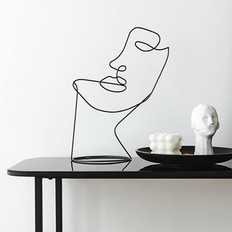 Frida Abstract Silhouette Sculpture Half Face