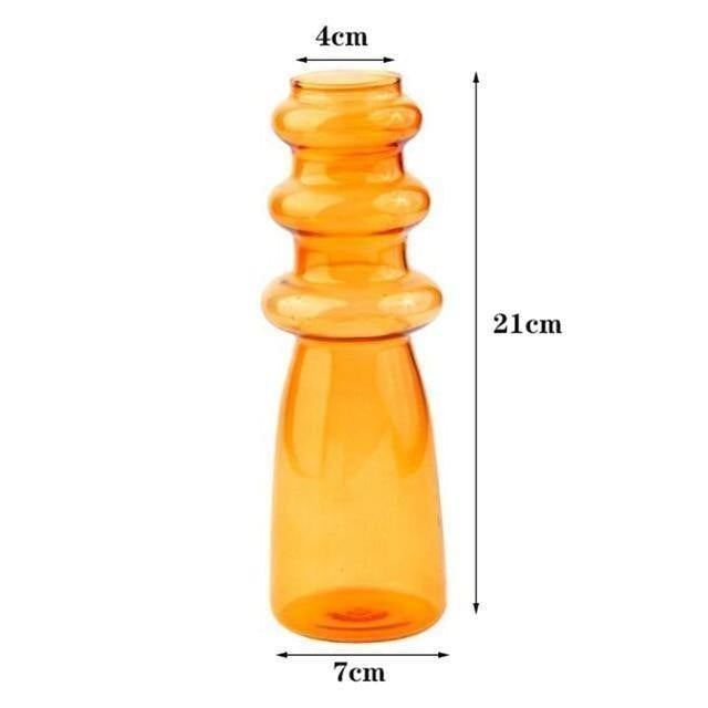 Elegant Glass Bubble Vases Curvy Orange