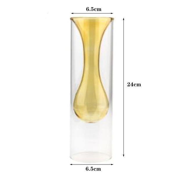 Elegant Glass Bubble Vases Drop Gold