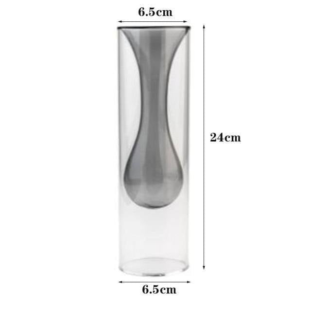 Elegant Glass Bubble Vases Drop Grey