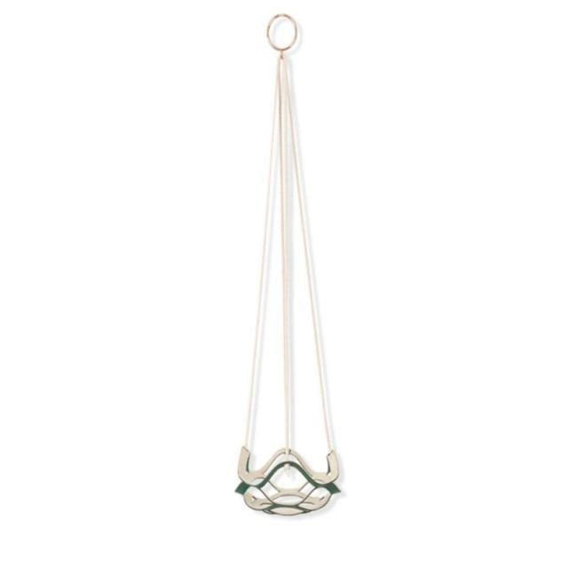 Plant Hanger made with Vegan Leather and Rope SeaGreen Small