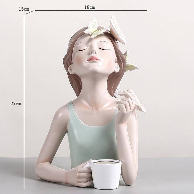Enchanted Butterfly Lady Blossom Blue Girl Coffee
