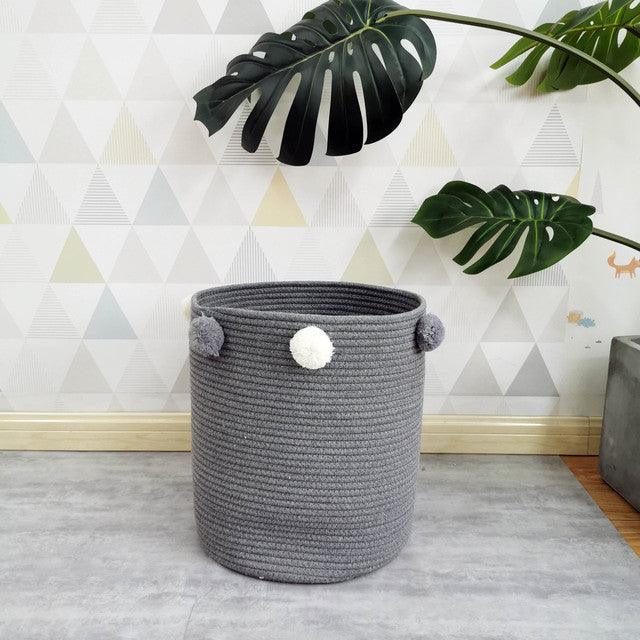 Cotton Rope Storage Basket Kid Toys Baskets Grey