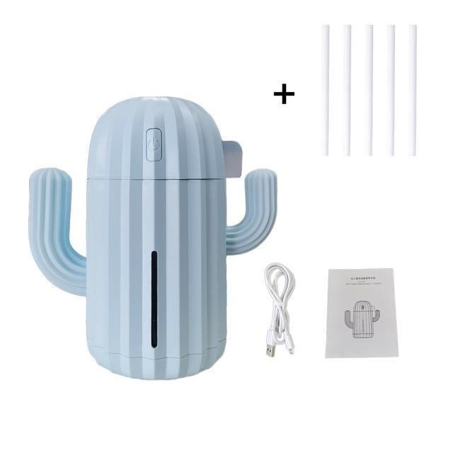 Compact Cactus LED USB Humidifier LightBlue 5x