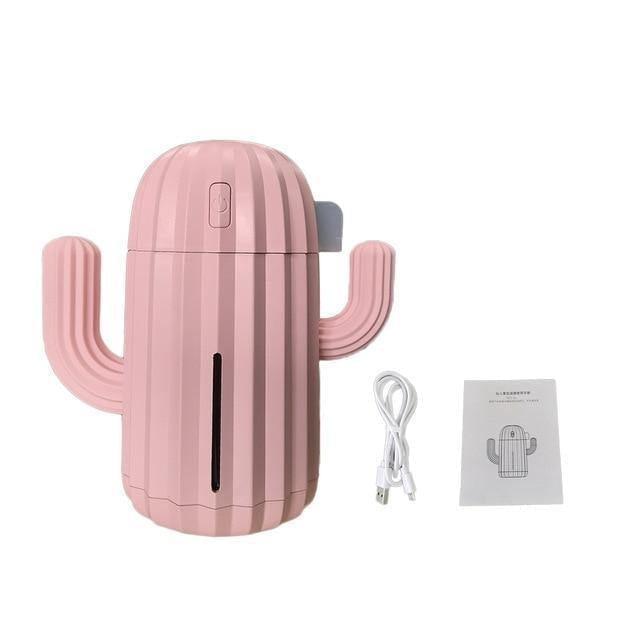 Compact Cactus LED USB Humidifier Pink 1x