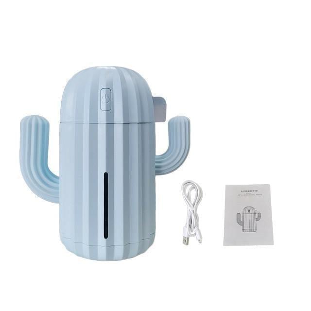 Compact Cactus LED USB Humidifier LightBlue 1x
