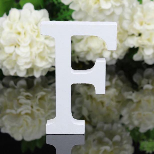White Standing Mountable Wood Letter F